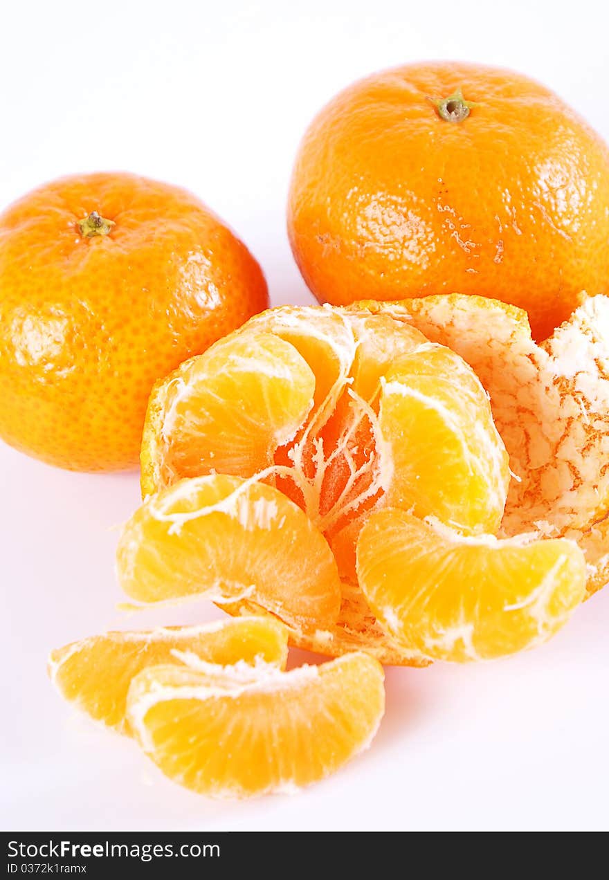 Tangerine Peel on a white background. Tangerine Peel on a white background.