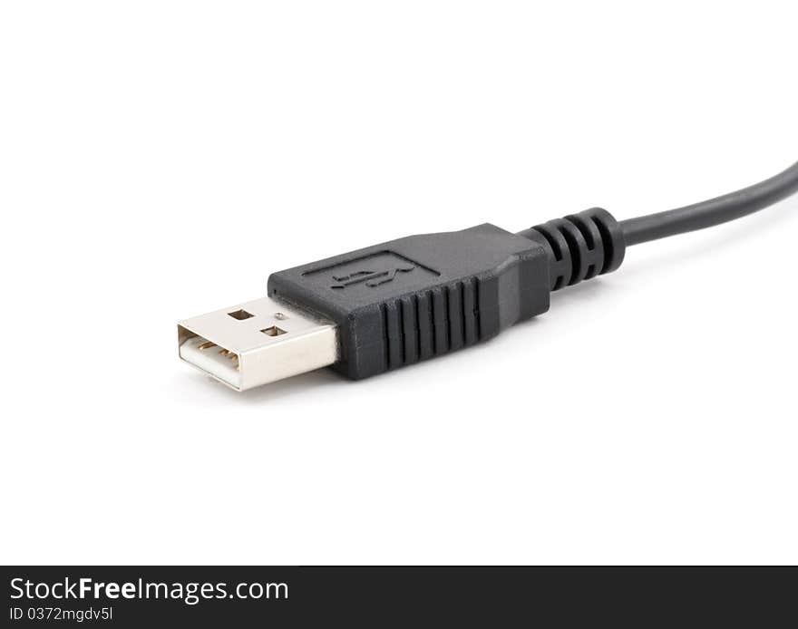 Close-up of a USB-plug against a white background. Close-up of a USB-plug against a white background