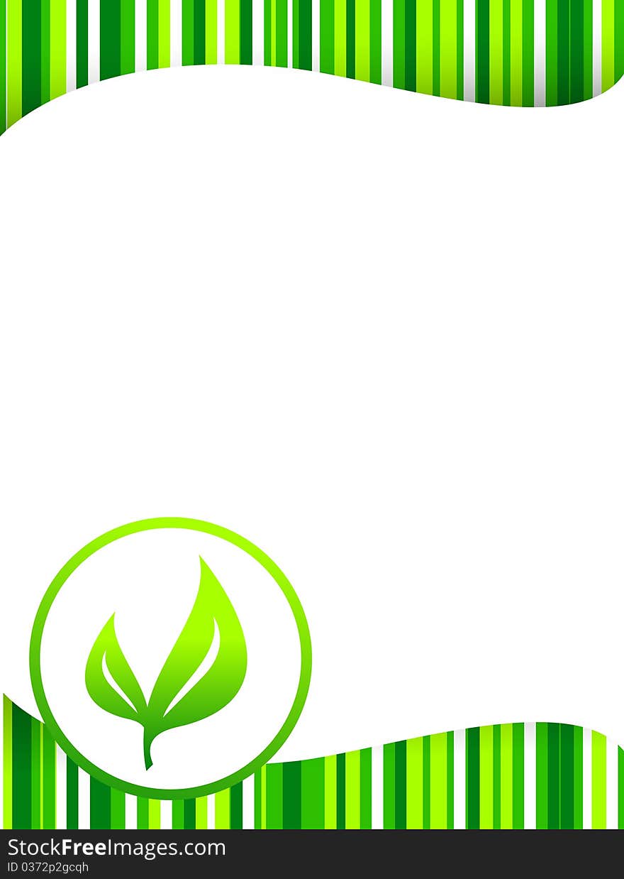 Ecology Card with leaf symbol. Ecology Card with leaf symbol