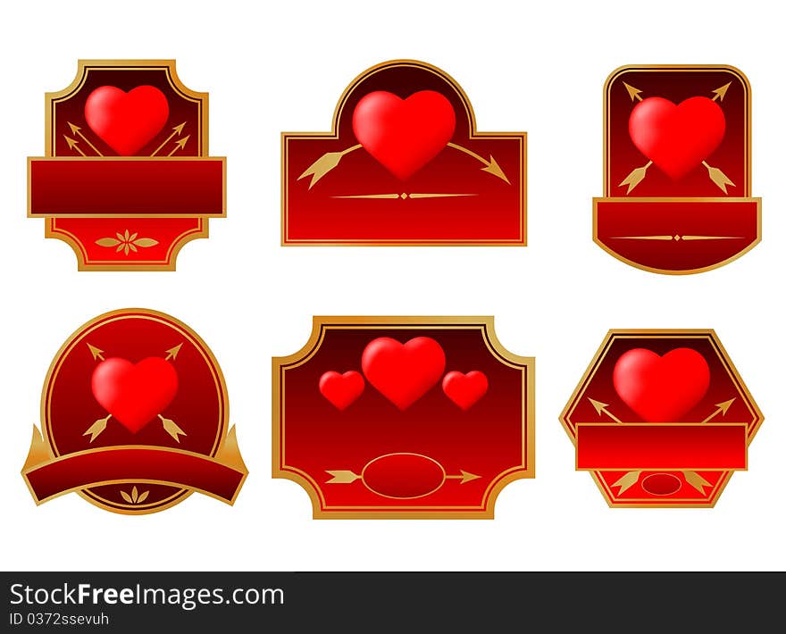 Valentine's day Stickers with hearts for your gifts. Valentine's day Stickers with hearts for your gifts.