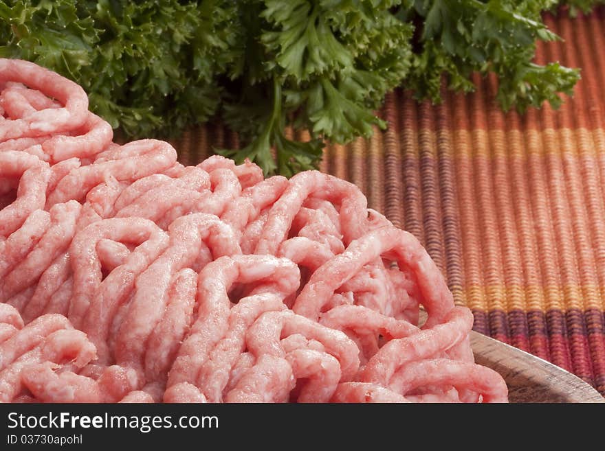 Freshly ground meat for cooking meat delicacies. Freshly ground meat for cooking meat delicacies.