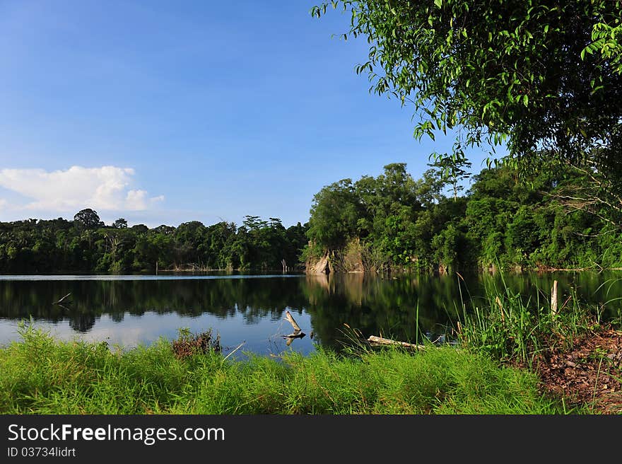 Beautiful quarry on a tropical island