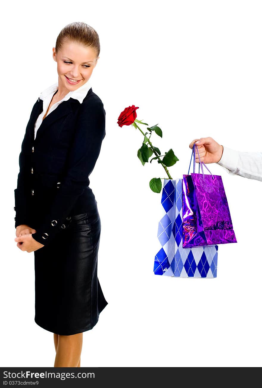 The Man Gives To The Woman Gifts