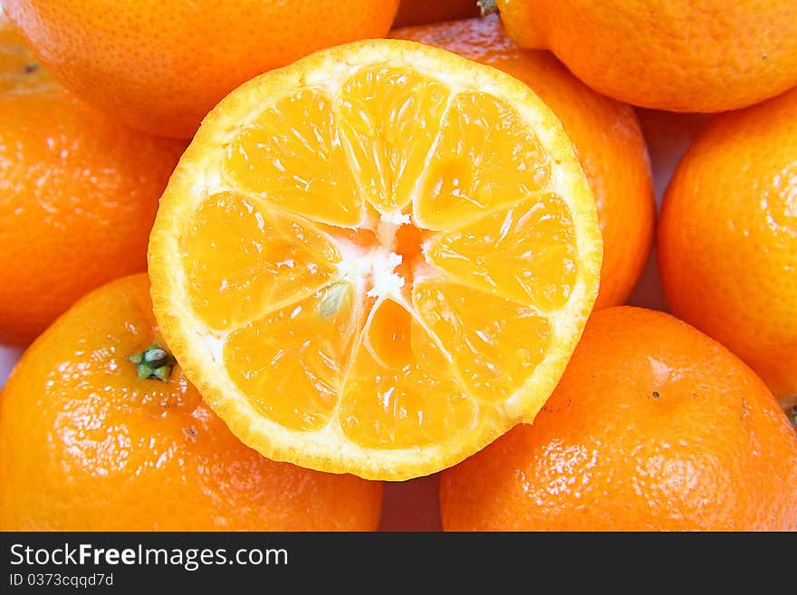 Mandarins isolated on white background