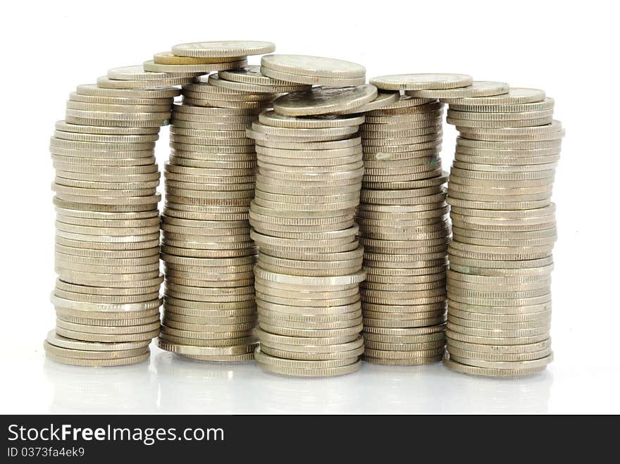 Coins isolated on the white background