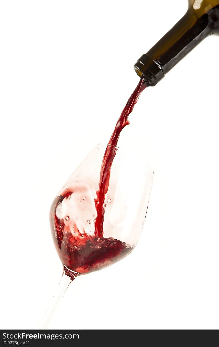 Red Wine Splash On A Glass