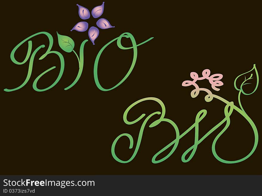 Hand written creative floral bio design. Hand written creative floral bio design