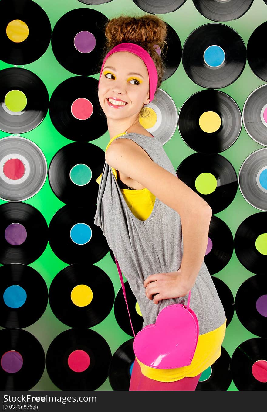 Studio Shot Of Cheerful Teenage Girl