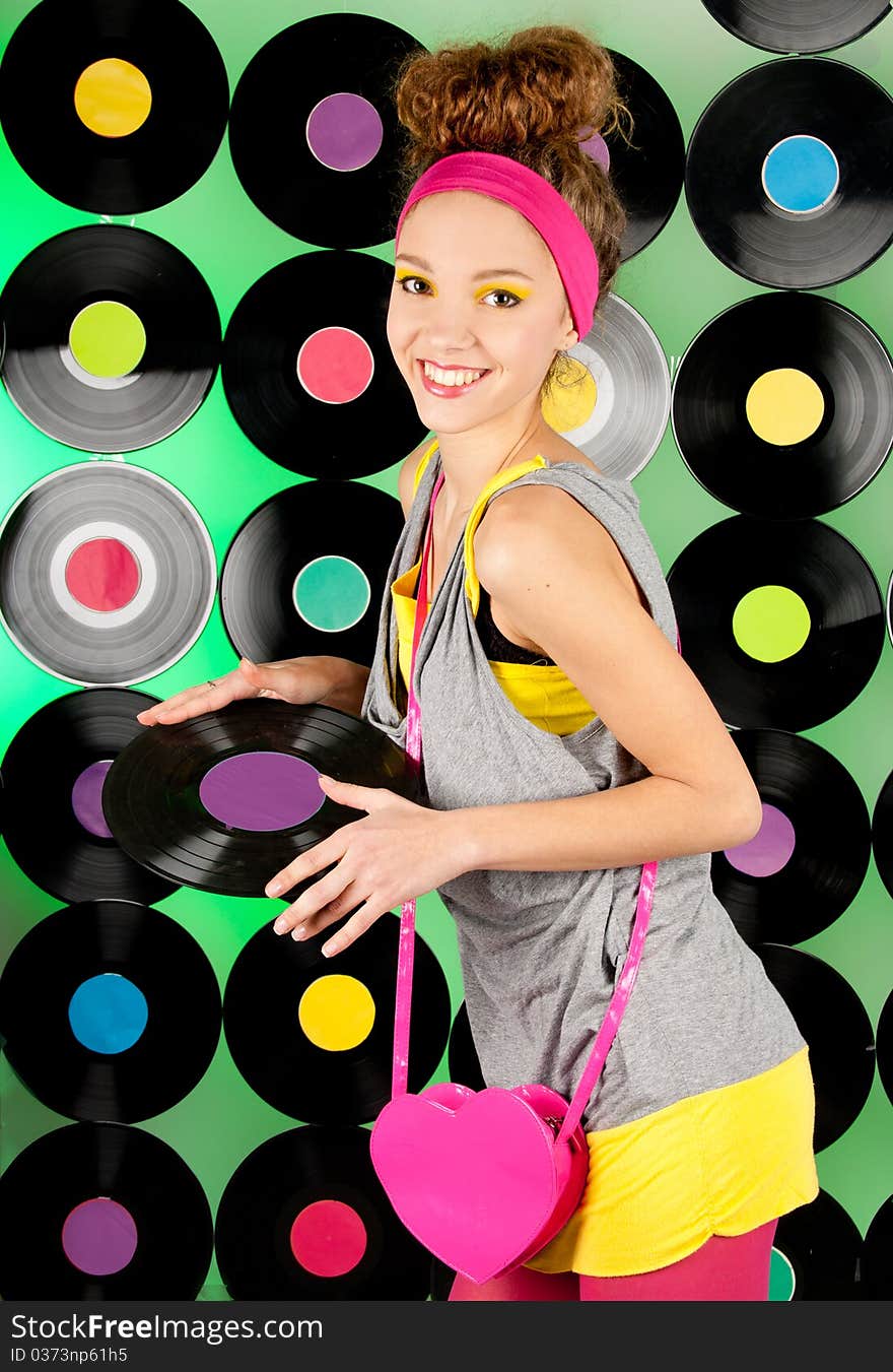 Studio Shot Of Cheerful Teenage Girl