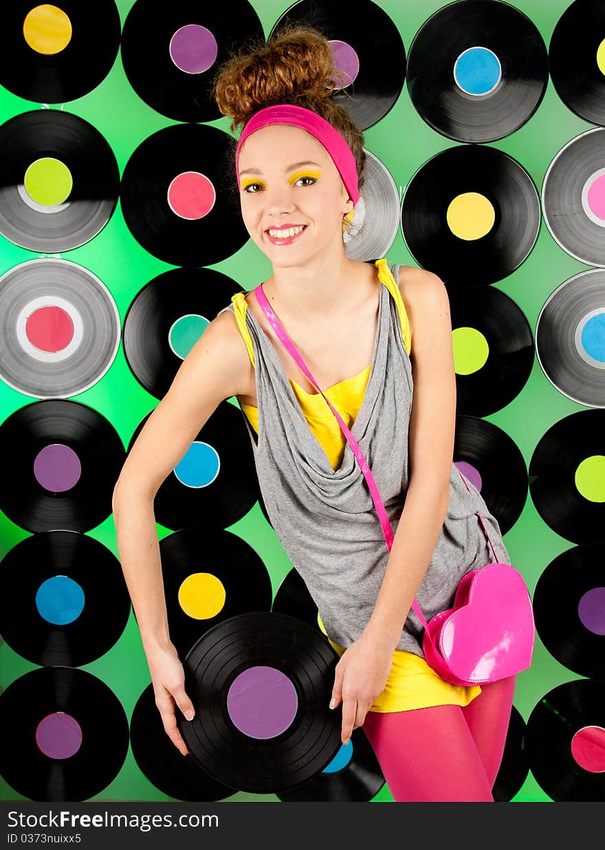 Studio Shot Of Cheerful Teenage Girl