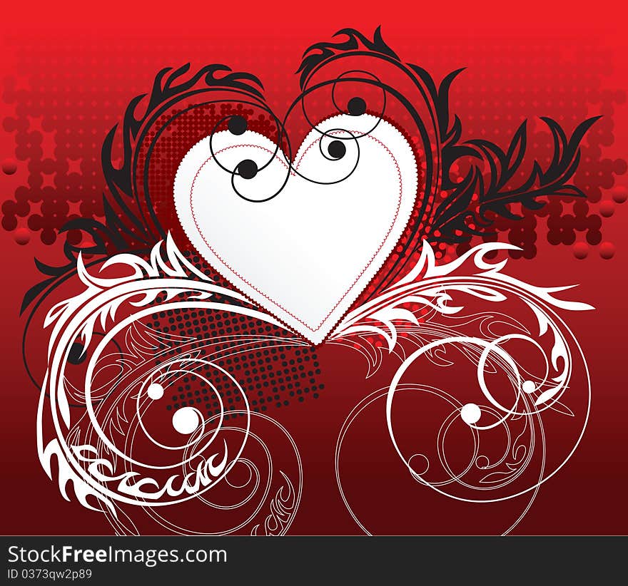 Valentine's day background with floral elements