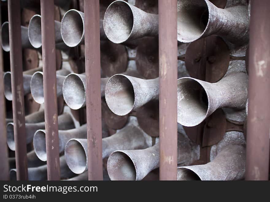 Old industrial tubes