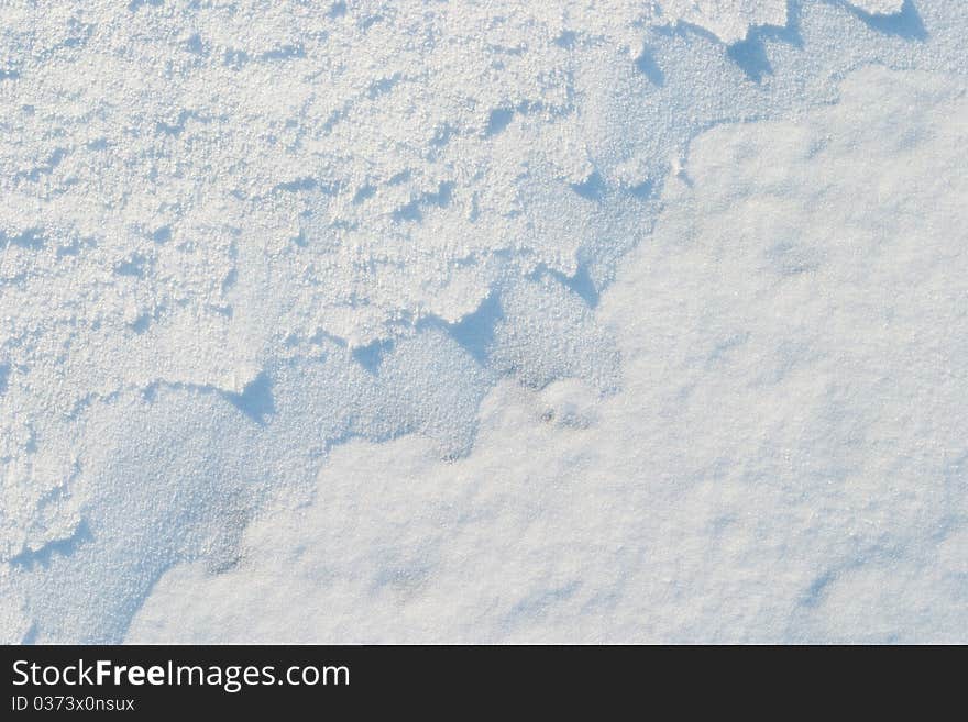 The texture of the snow