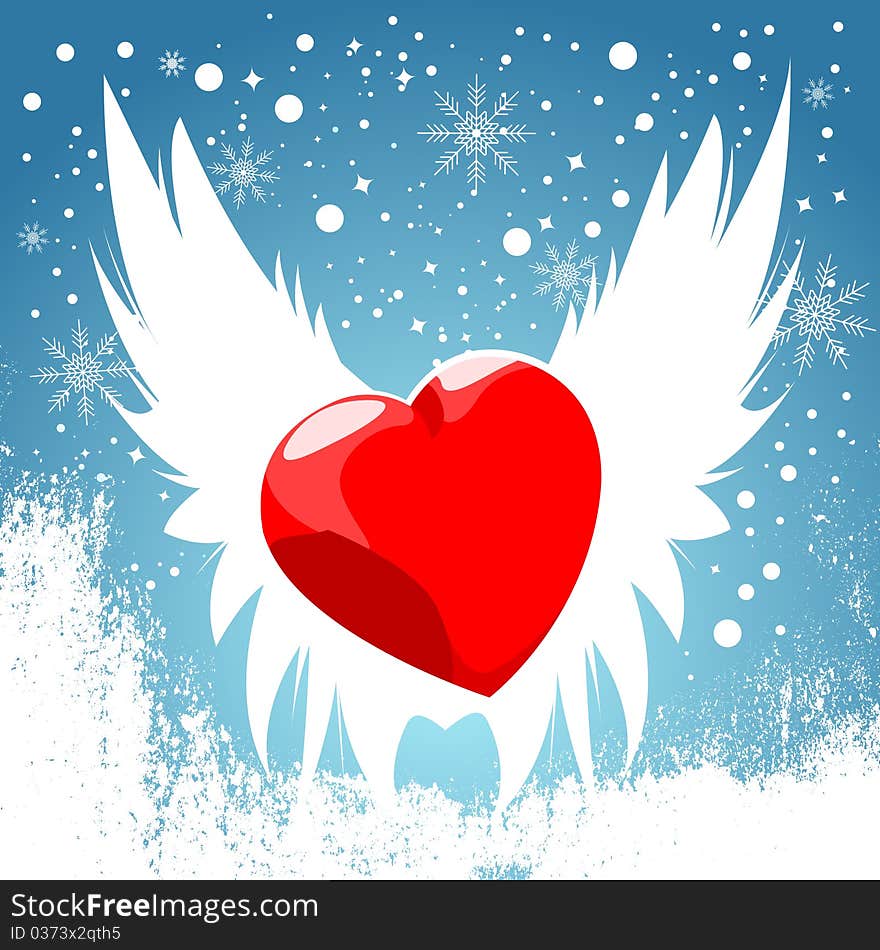 Abstract heart wing vector background