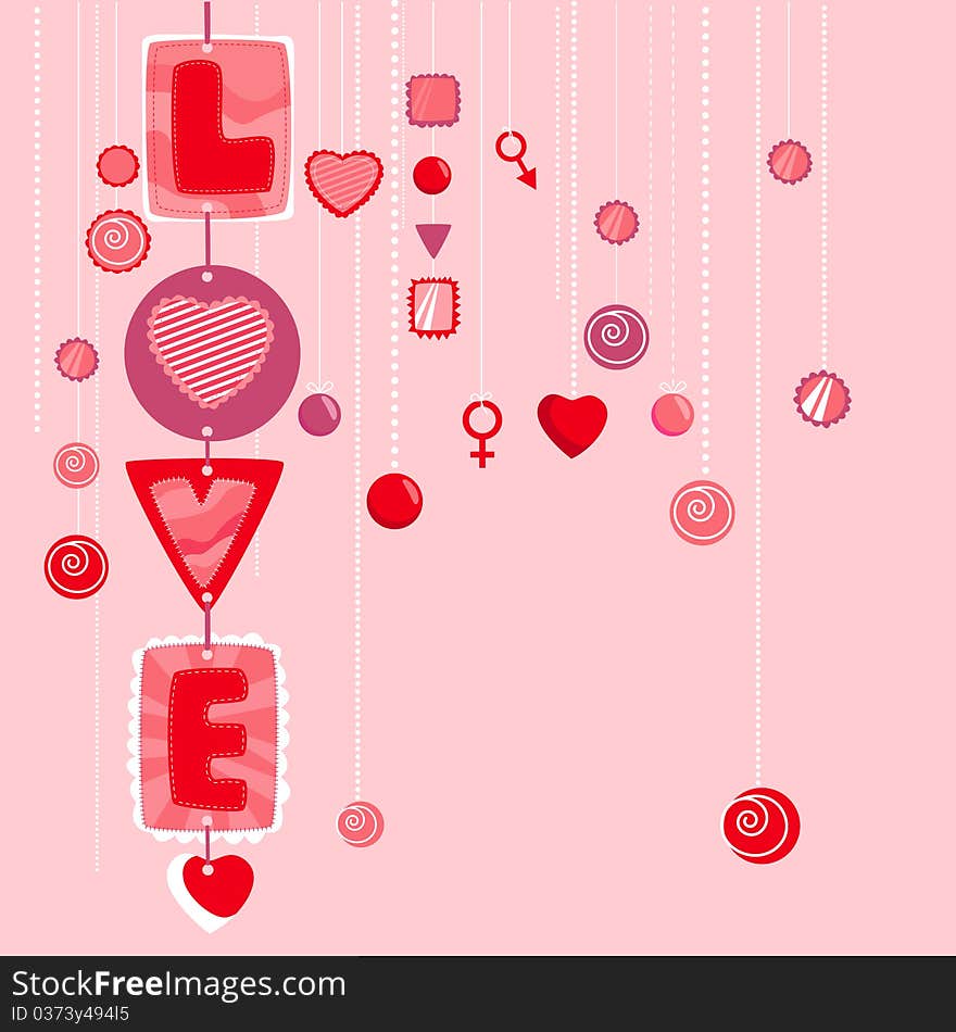 Abstract love background design vector