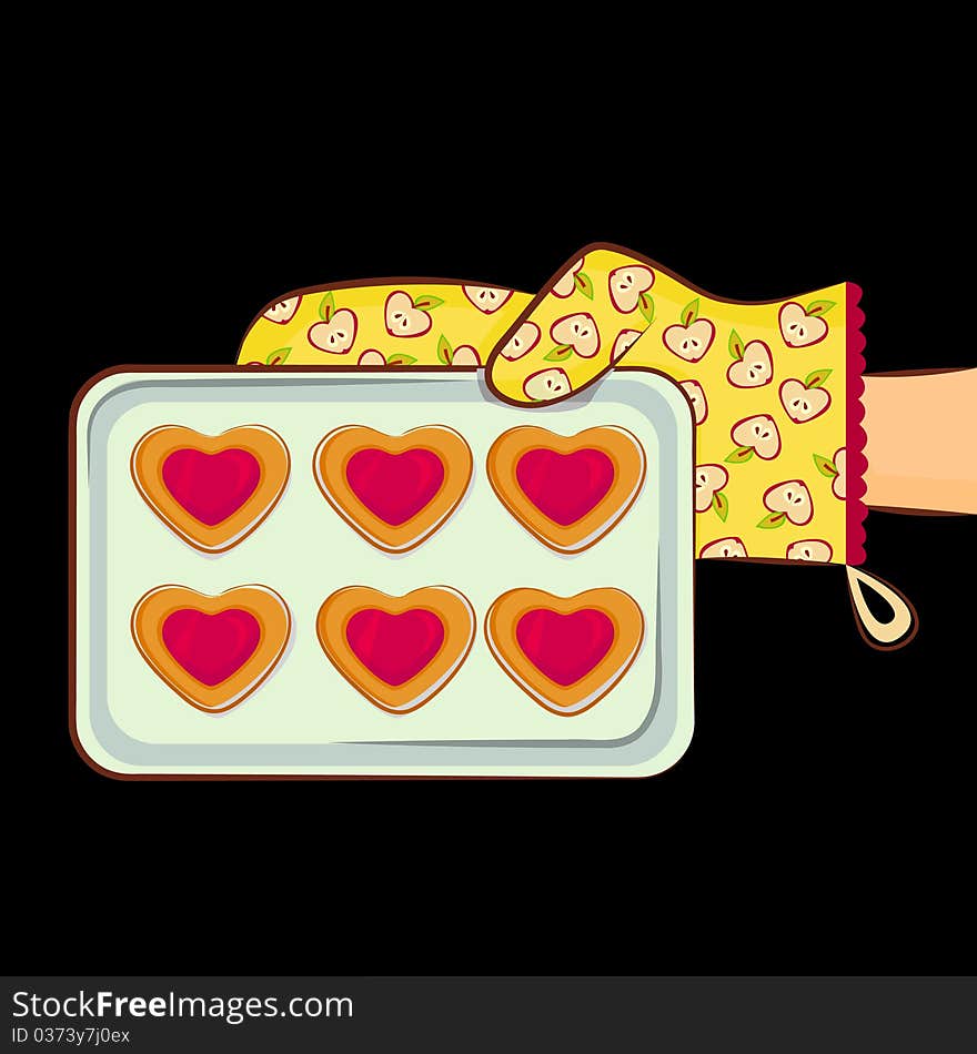 Abstract cookie heart shape vector