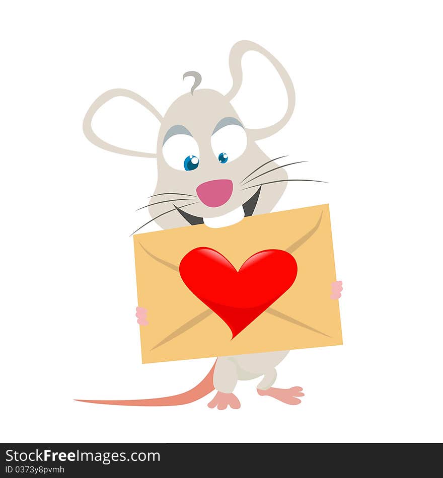 Mouse with love symbol