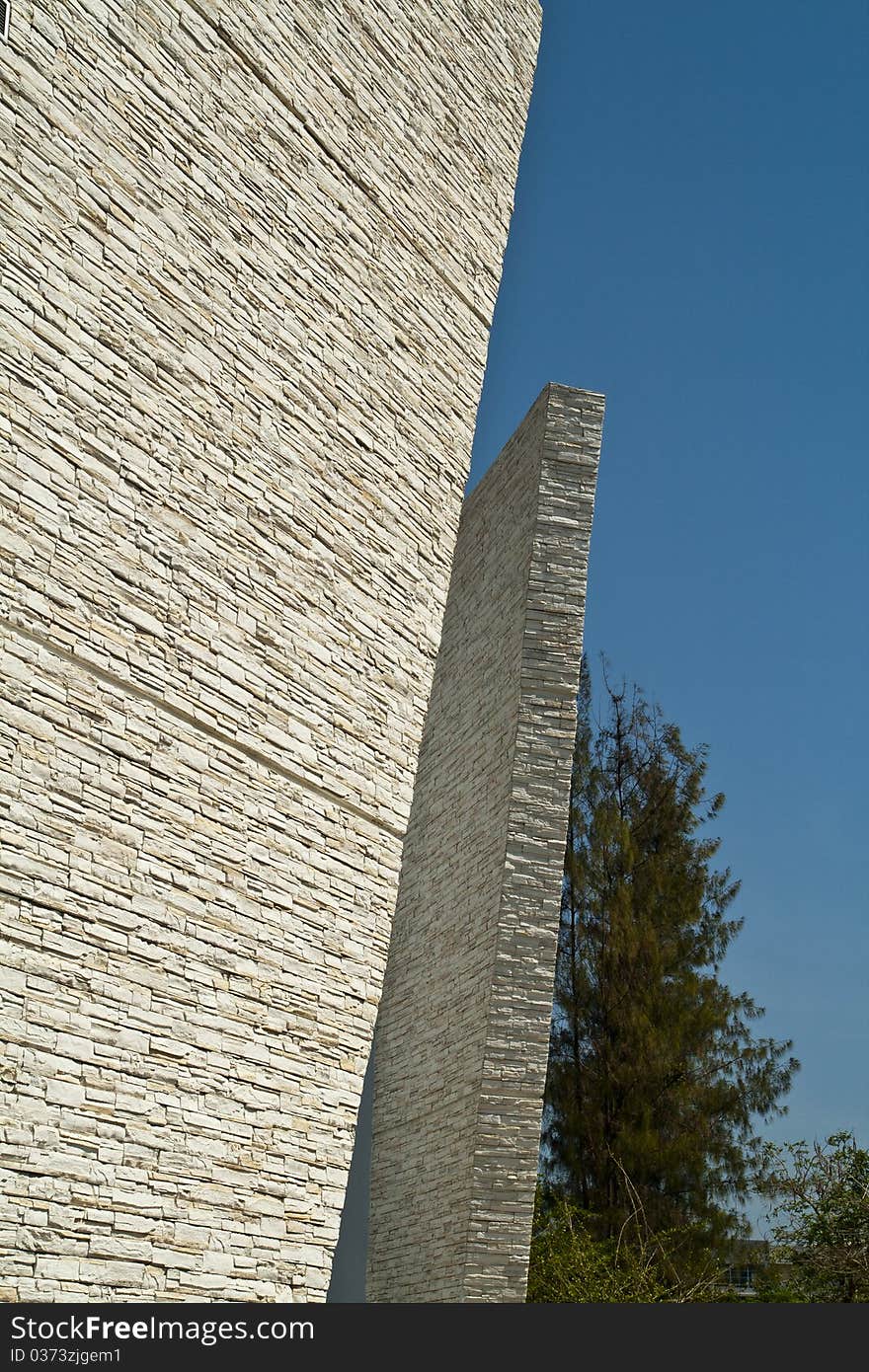 The stone brick modern wall. The stone brick modern wall.