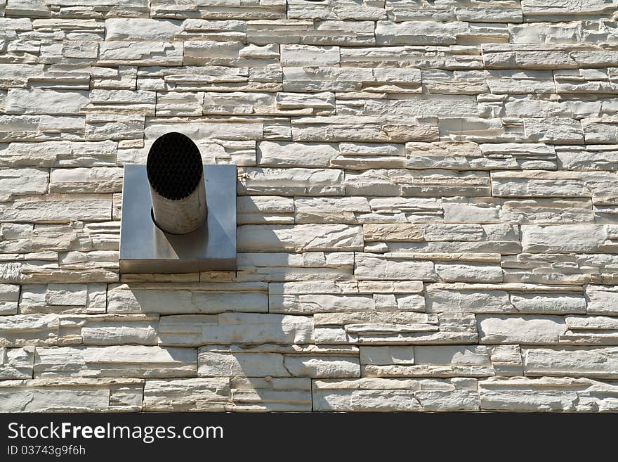 The stone brick modern wall and exhaust. The stone brick modern wall and exhaust.