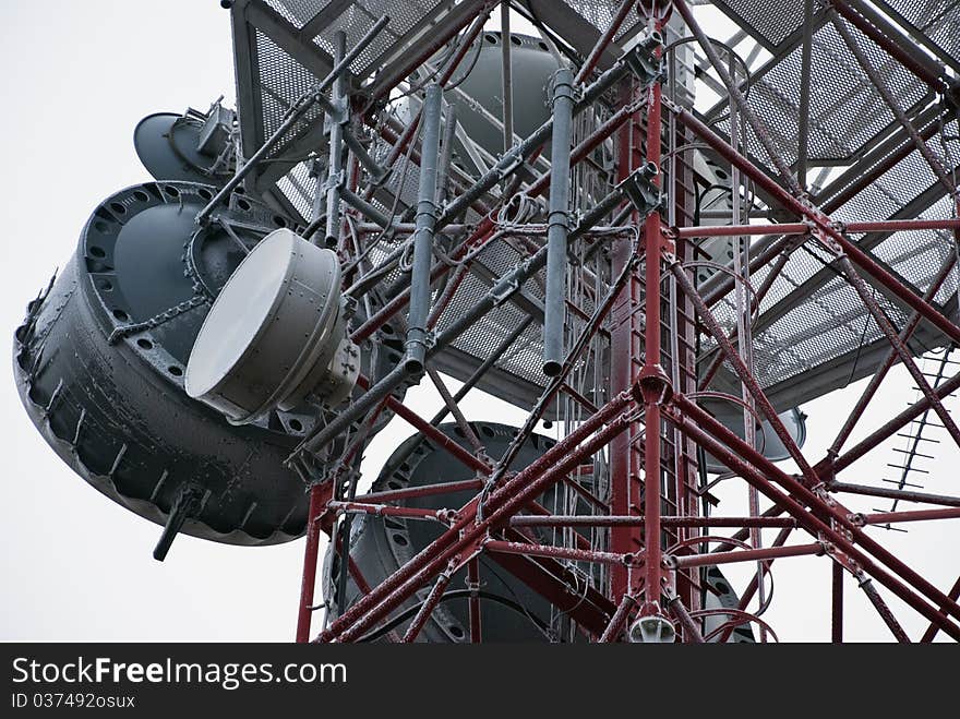 Communication Tower at cold day