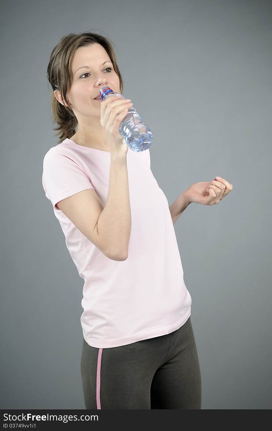 White woman resting after gym exercises. White woman resting after gym exercises