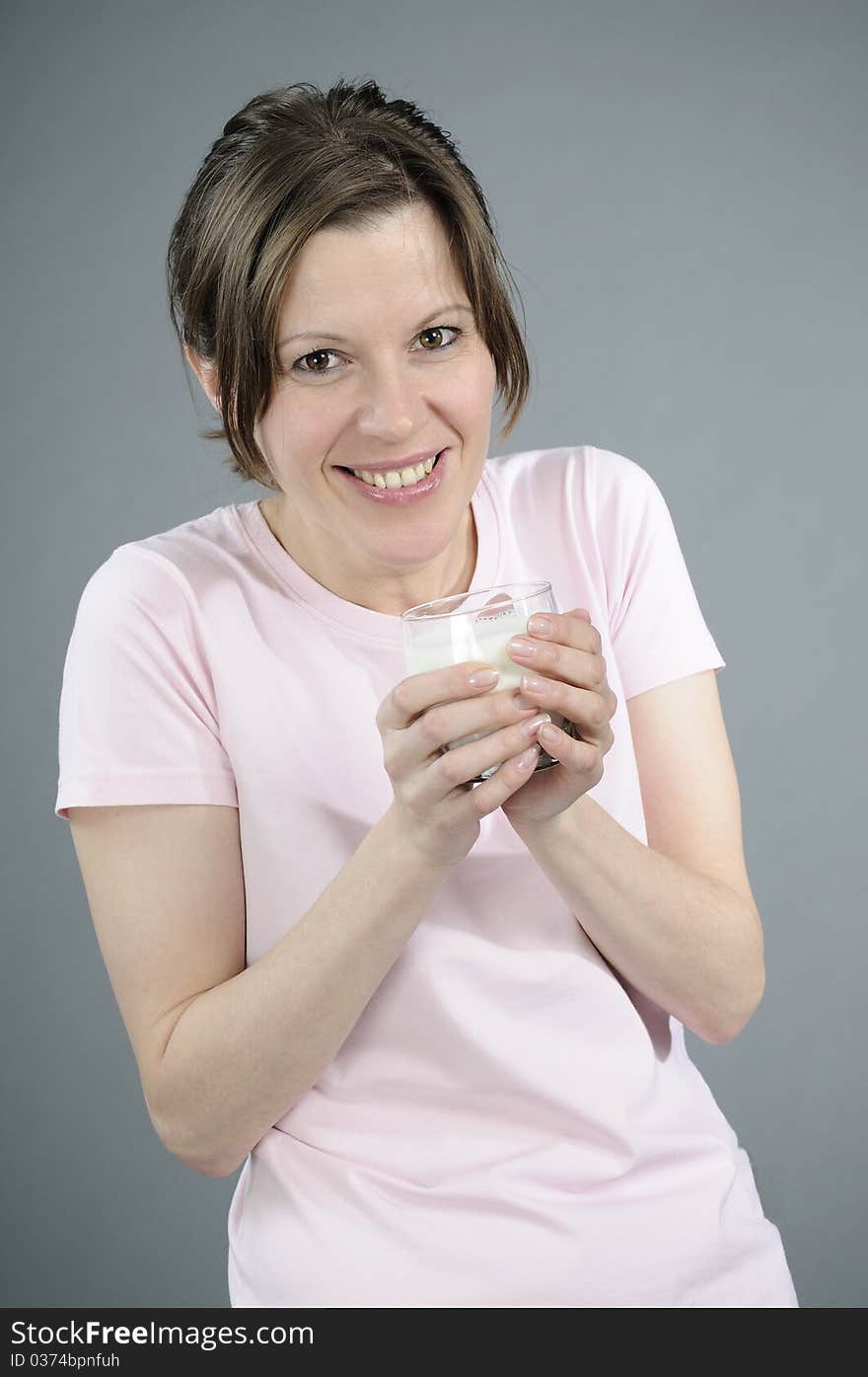 Woman drinking milk