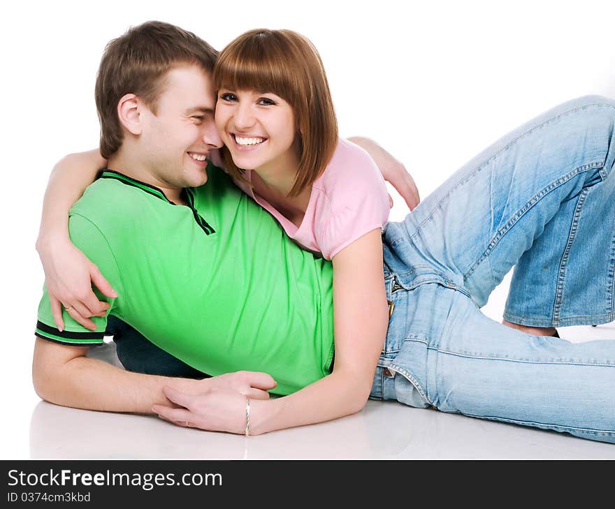 Young couple loving each other