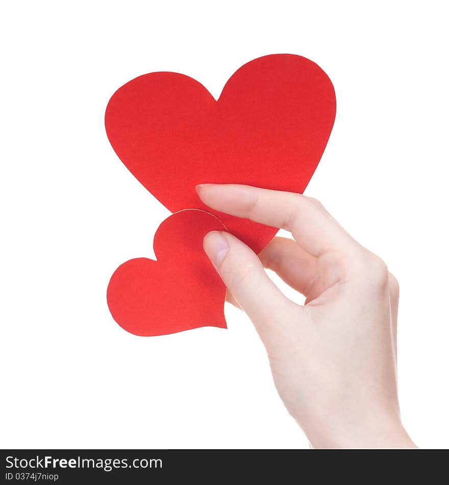 Two Valentine S Day Greeting Card Hearts In Hand