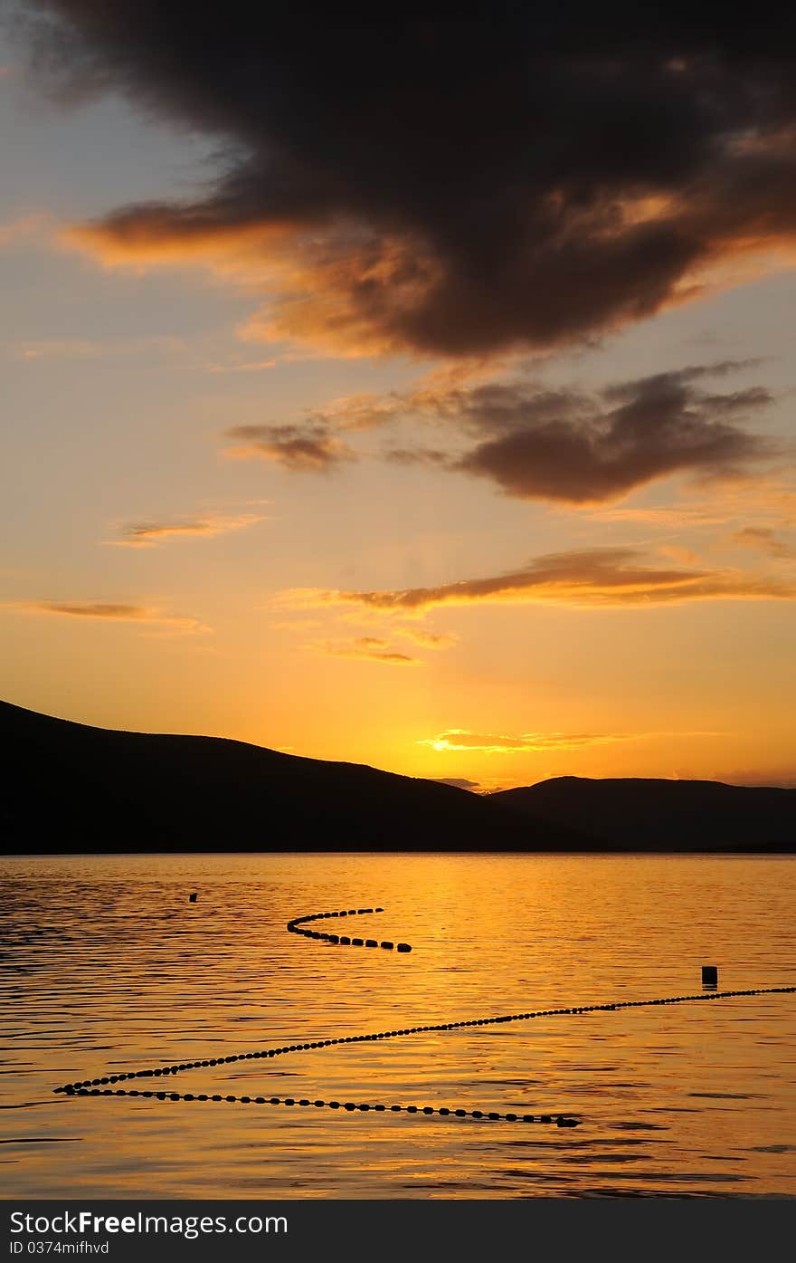 Sunset With Fishing Nets