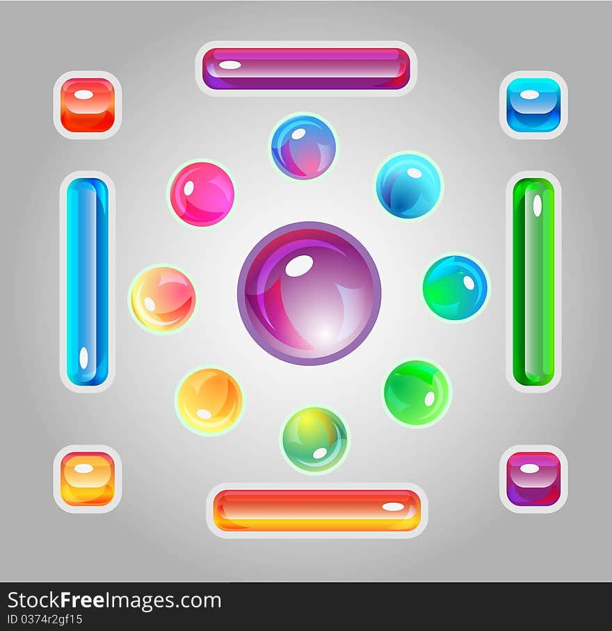 Set with glasses multicolor icons circle, square and rectanle shapes. Set with glasses multicolor icons circle, square and rectanle shapes