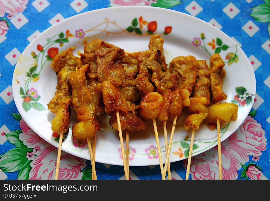 Thai meat satay