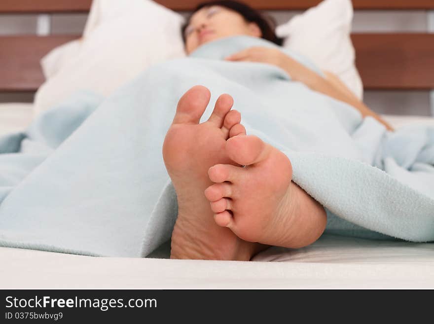 Close-up of a woman's feet. Close-up of a woman's feet