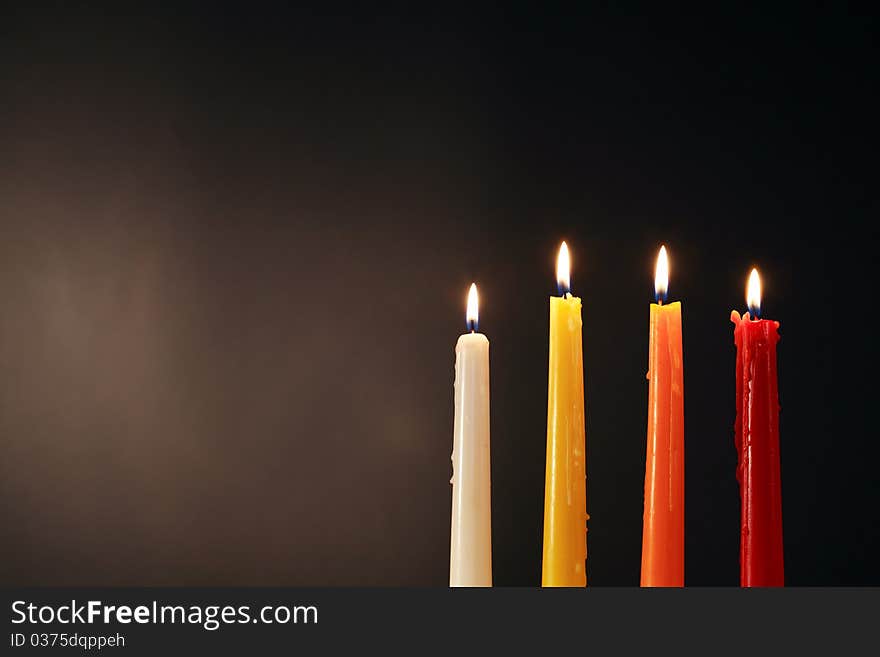 Lighting Candles On Dark