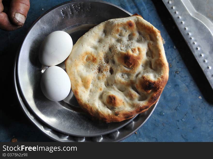 Frugal breakfast in India. Frugal breakfast in India.