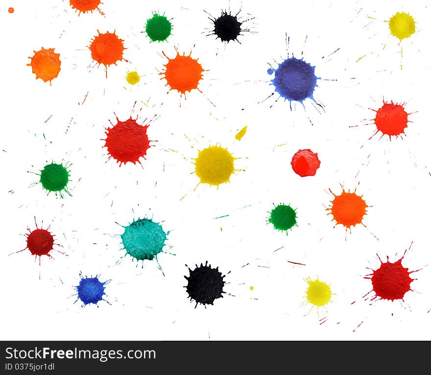 An image of various splashes on white background