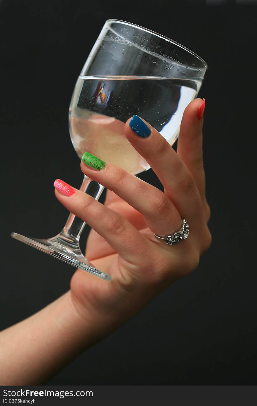 Hand and glass