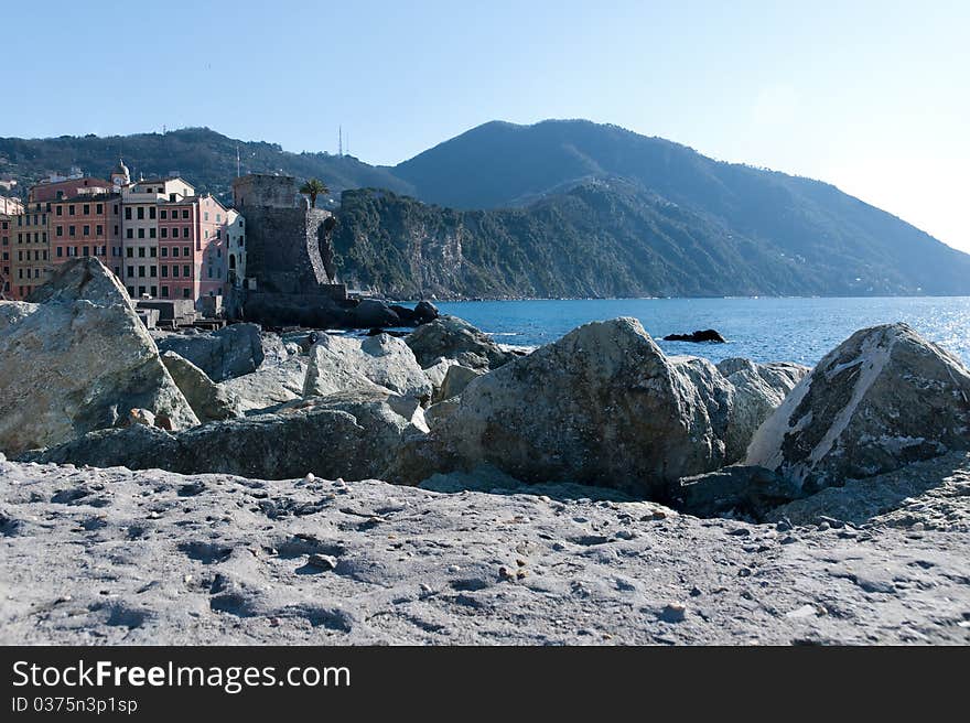 View of Portofino promontory Camogli