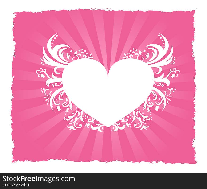 Valentine S Day Pink Heart Postcard