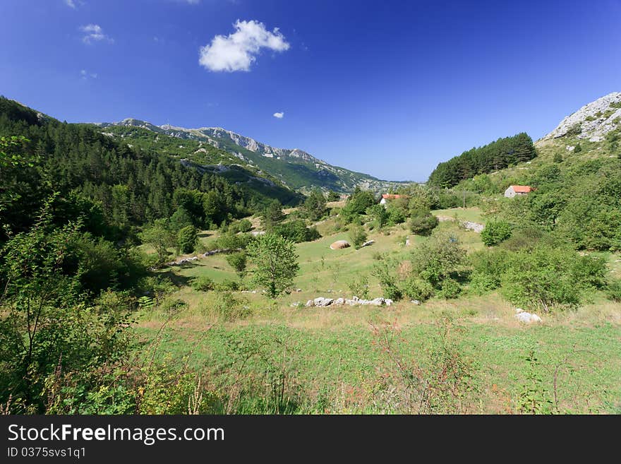 Two houses in the mountains of Montenegro. Two houses in the mountains of Montenegro