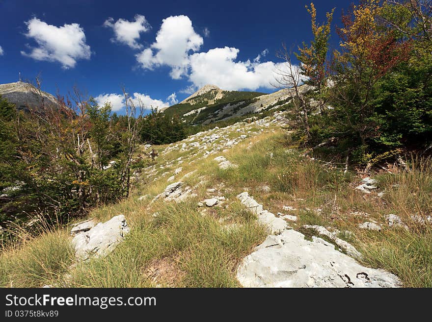 Mountains and clouds above Lovcen National Park Montenegro. Mountains and clouds above Lovcen National Park Montenegro