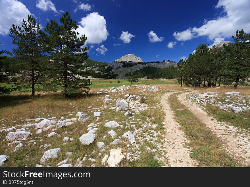 Dirt track in Lovcen National Park Montenegro. Dirt track in Lovcen National Park Montenegro