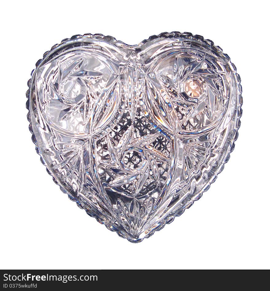 Blue Crystal Heart Isolated