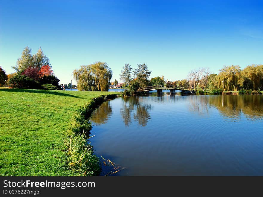 Very beautiful country with blue sky