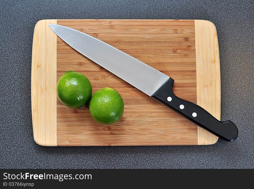 Two limes and a knife