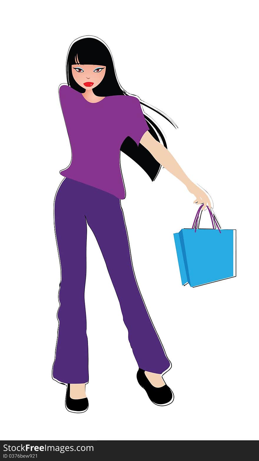 Vector fashion female shopping illustration for multiply use. Vector fashion female shopping illustration for multiply use.