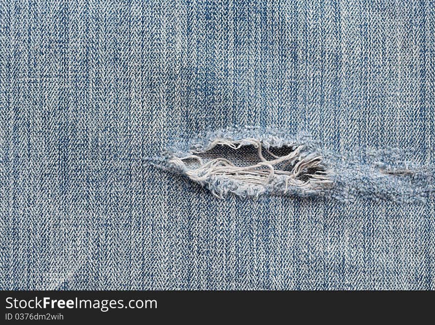 Blue tear jean on backdrop background