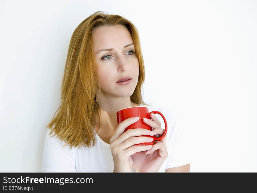 Woman drinking coffee