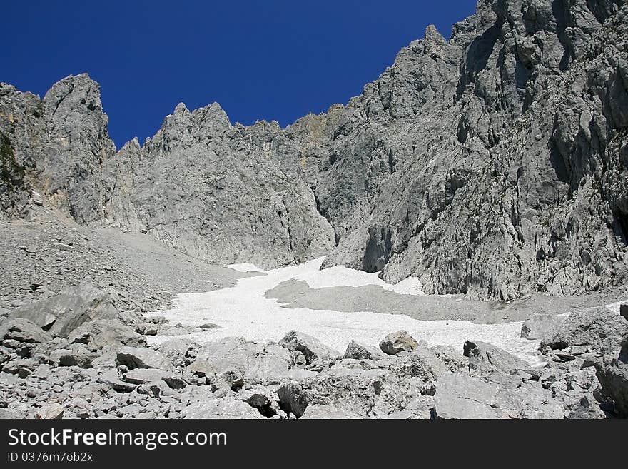 Rocky mountain landscape in Austria