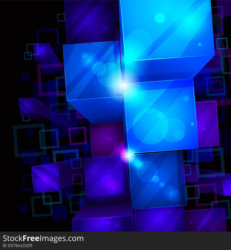 3d bright abstract background - vector illustration