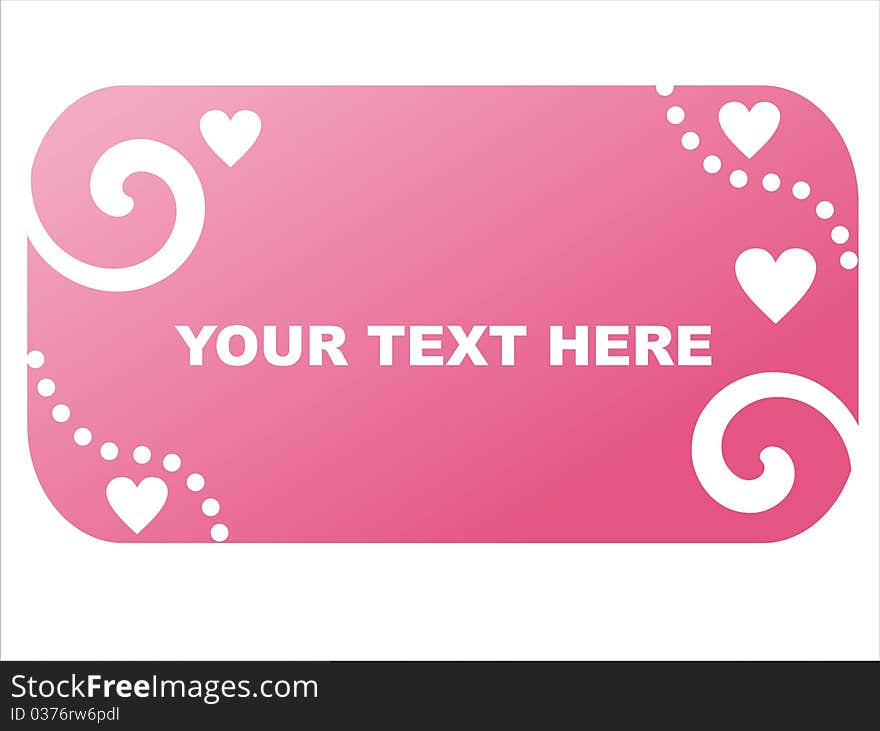 Glossy pink frame with hearts. Glossy pink frame with hearts